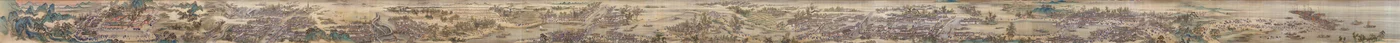 Wang Hui y otros. El emperador Kangxi recorriendo el sur. Noveno rollo de una serie. 1691-98.
